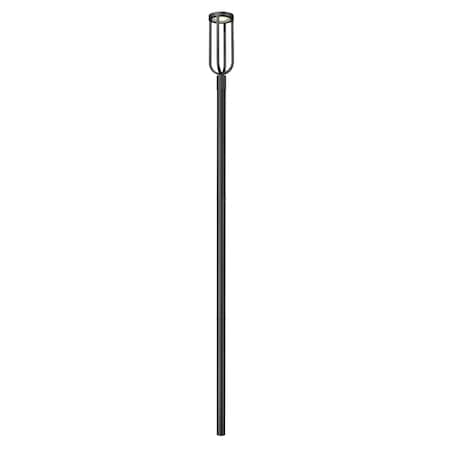 Z-Lite Leland Outdoor Post Mounted Fixture, 1-Light, 9 In.W x 142.75 In.H, Sand Black/Sand Blast 5005PHB-5009P120-BK